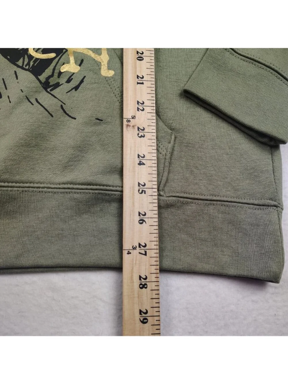 NEW Ed Hardy Death Before Dishonor Hoodie Mens M Olive Green Tattoo Skull - Picture 11 of 12
